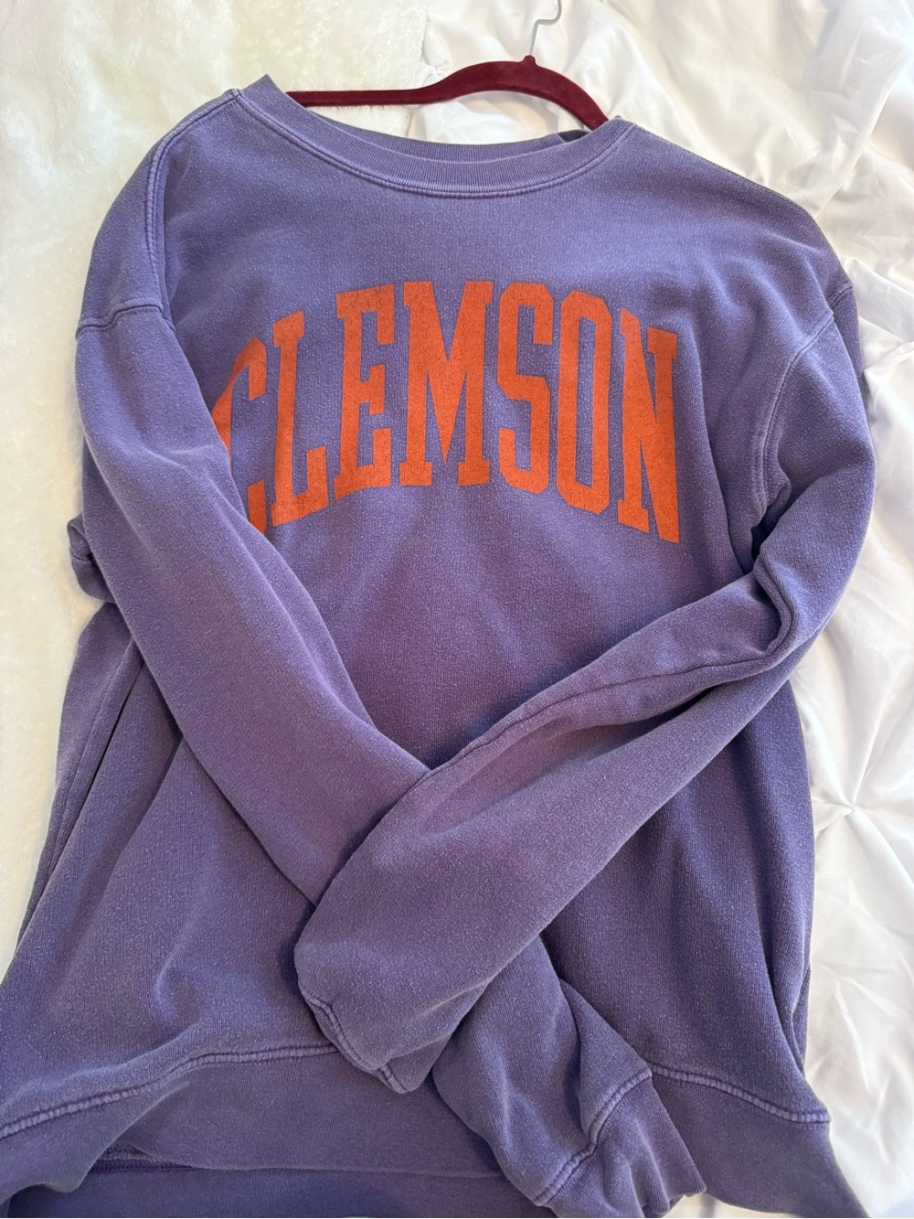 Purple Sweatshirt with Orange CLEMSON sweatshirt